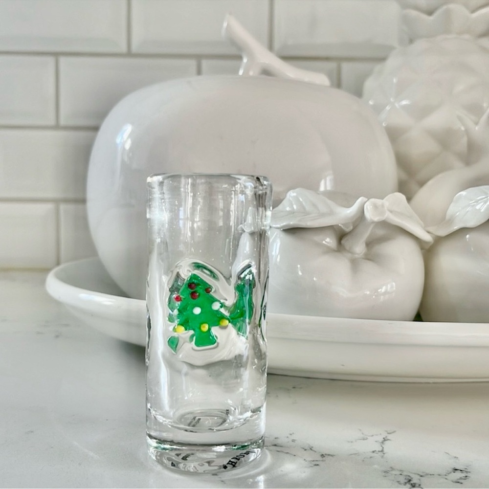 Anthropologie Festive Christmas Tree Icon Shot Glass